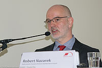 Robert Nazarek vom DGB Bundesvorstand berichtete über ein geplantes Musterverfahren zur Rente mit 63
