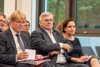 Eröffnungsfeier House of Labour - Frankfurt am Main - DGB Vorsitzender Reiner Hoffmann, 1. Vorsitzender der IG Metall Jörg Hofmann und  Ayse Asgar, Staatssekretärin im Hessischen Ministerium für Wissenschaft und Kunst © Frank Ott - DGB Rechtsschutz