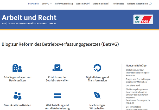 Blog der Zeitschrift „Arbeit und Recht“ online