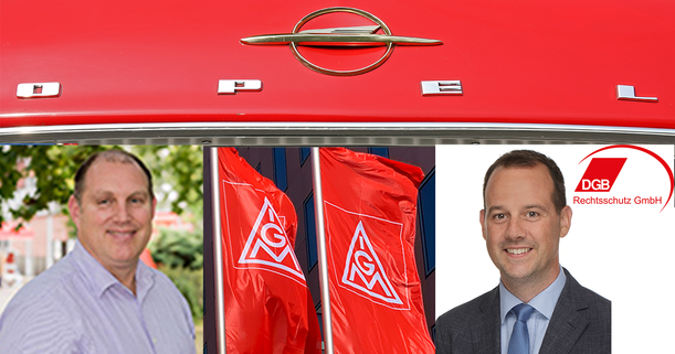 Jochen Homburg, 1. Bevollmächtigter,  Kassierer und Geschäftsführer der IG Metall Darmstadt und Stephan Sartoris, Regionalleiter der DGB Rechtsschutz GmbH, Region Bayern/Hessen