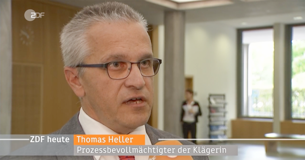 Thomas Heller vom Gewerkschaftlichen Centrum für Revision und Europäisches Recht vertrat das IG Metall-Mitglied vor dem Bundesarbeitsgericht.(Foto Bericht ZDF Heute)