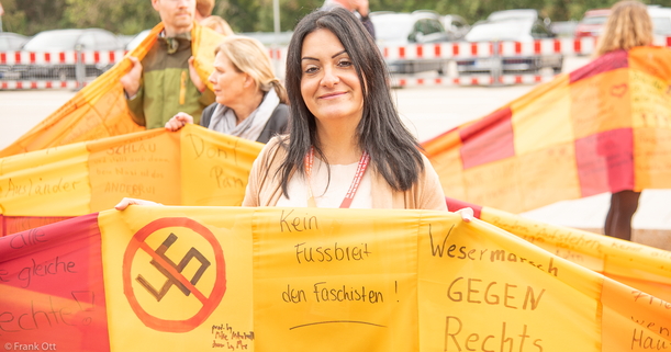 Weltrekord: Nähen gegen Rassimus #GWT19 © Frank Ott - DGB Rechtsschutz