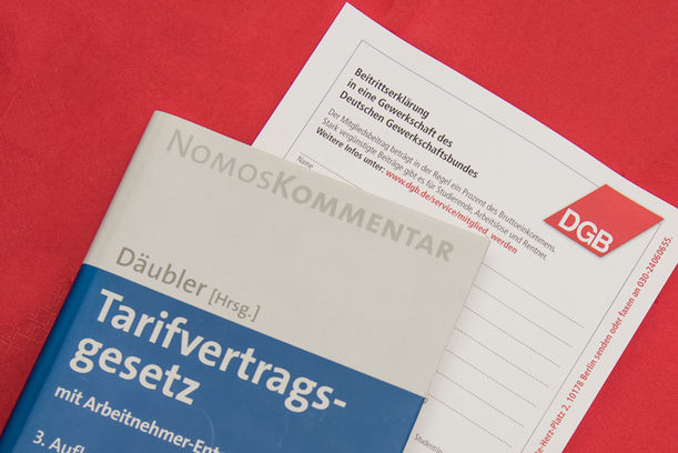 Tarifvertragsgesetz und Beitrittserklärung in eine Gewerkschaft des Deutschen Gewerkschaftsbundes
