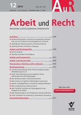 Tjark Menssen, Frankfurt/M, Leiter der Abt. Recht und Grundsatz der DGB Rechtsschutz GmbH in Arbeit und Recht 2014, Ausgabe 12, S. 452–455