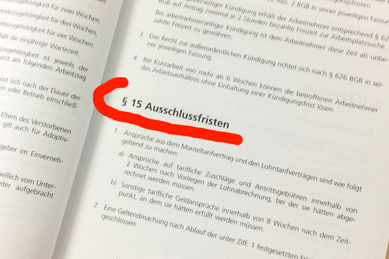 Auch Ein Arbeitgeber Ist Bei Seinen Forderungen Gegen Den Arbeitnehmer An Fristen Gebunden Dgb Rechtsschutz Gmbh